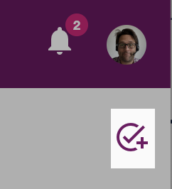 Button zum Erstellen einer neuen Aufgabe in der Aufgabenübersicht