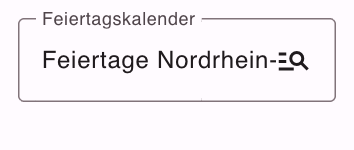Feld Feiertagskalender in den Einstellungen