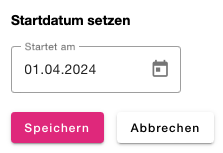 Eingabefeld für das Startdatum eines Mitarbeiters