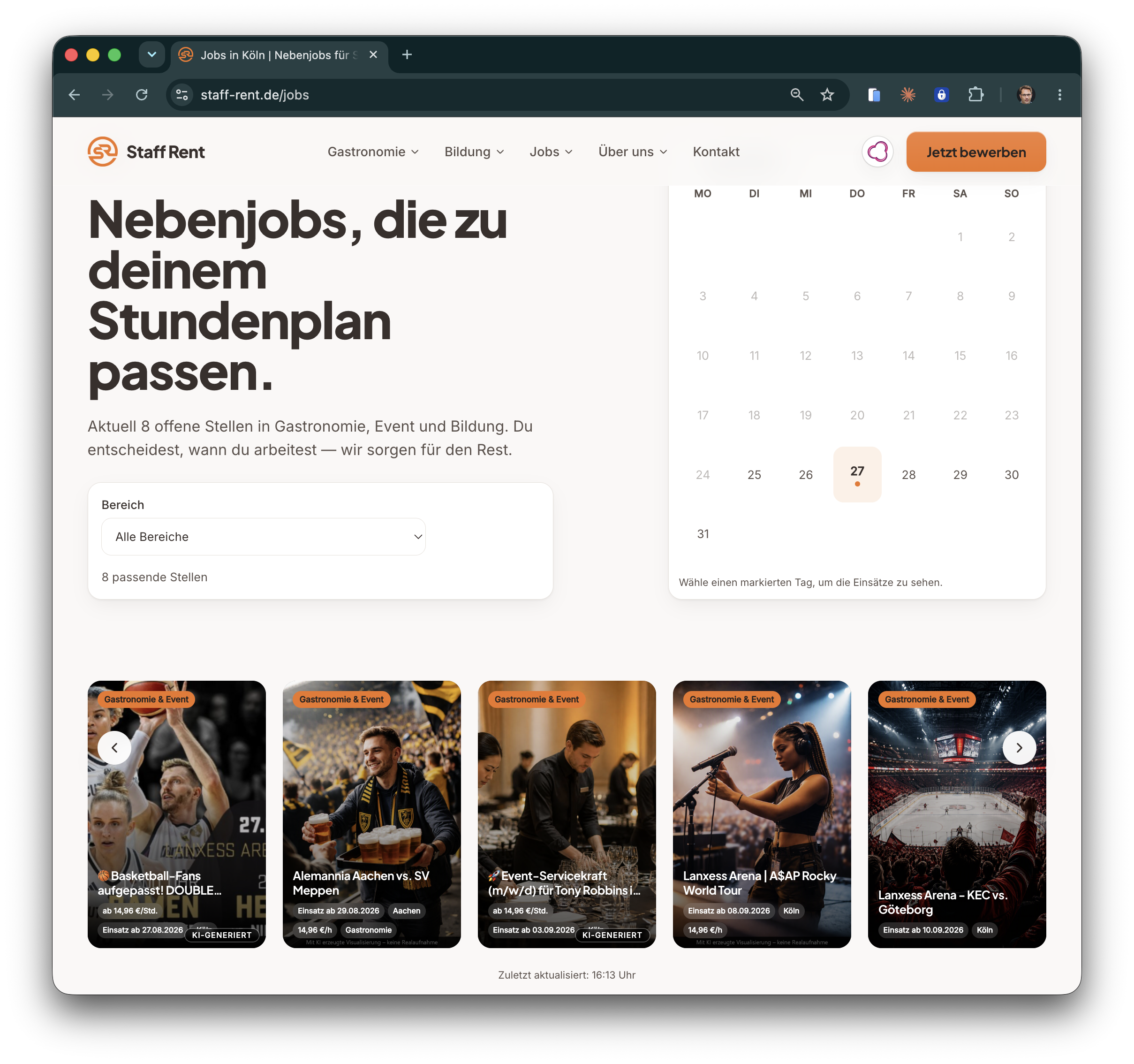 Offene Aufträge automatisch auf der eigenen Website